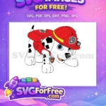 Free Happy Marshall Fireman Free Red Firefighter Helmet PAW Patrol Free SVG - Instant Download