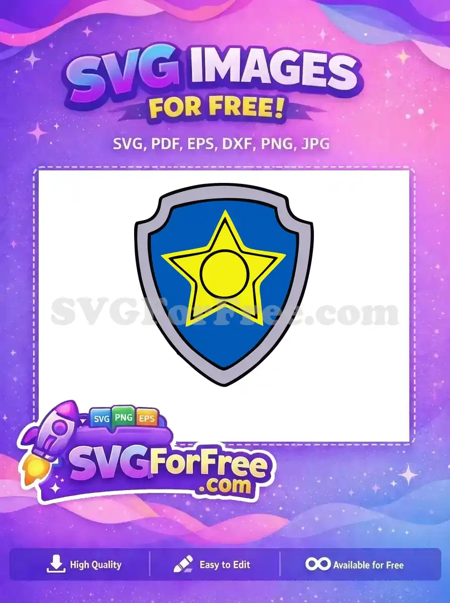 Free Chase Badge Free Yellow Star Paw Patrol Free SVG
