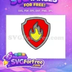 Free Firefighter Badge Free Yellow Flame PAW Patrol Free SVG - Instant Download