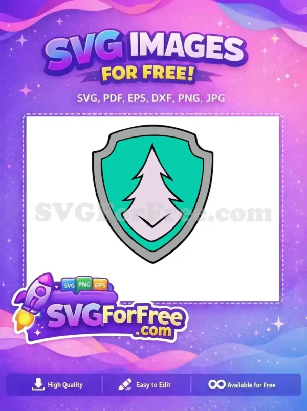 Free Teal Badge Free Pine Tree Paw Patrol Free SVG