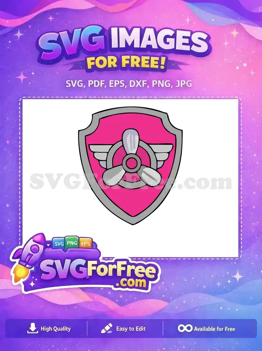 Free Skye Pilot Badge Free Pink Paw Patrol Free SVG