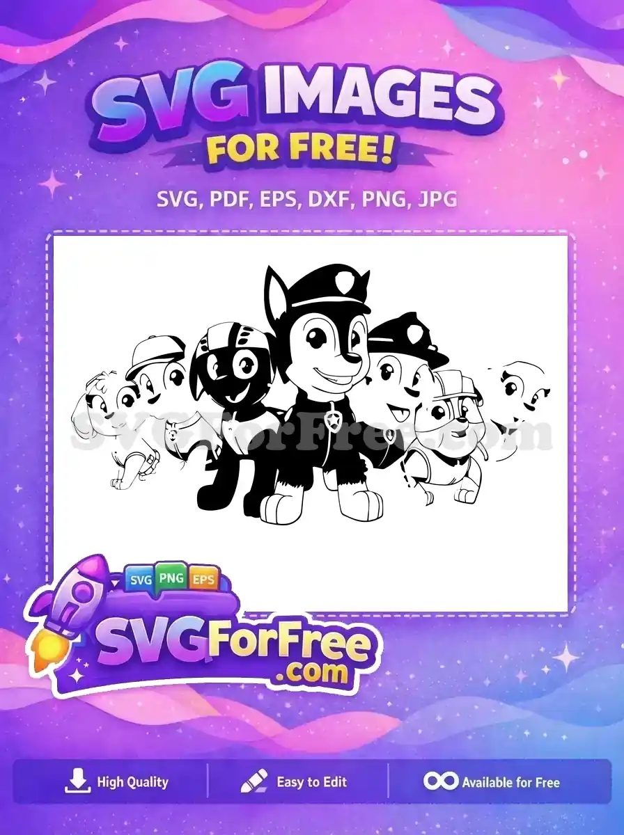 Free Smiling Puppy Free Police Hat PAW Patrol Free SVG