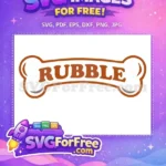 Free Rubble Paw Patrol Free Bone Design Paw Patrol Free SVG - Instant Download