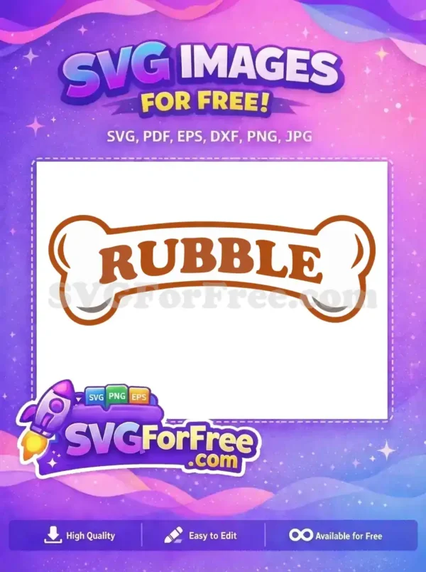 Free Rubble Paw Patrol Free Bone Design Paw Patrol Free SVG