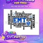 Free Blue Stethoscope Free EMT Text Paramedic Free SVG - Instant Download