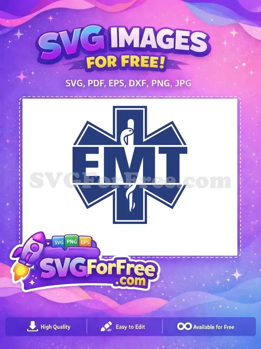 Free Medical Star Free EMT Text Paramedic Free SVG