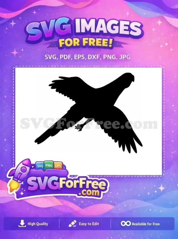 Free Tropical Parrot Free Macaw Silhouette Graphic Free SVG