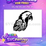 Free Simple Parrot Free Bird Silhouette Animal Free SVG - Instant Download