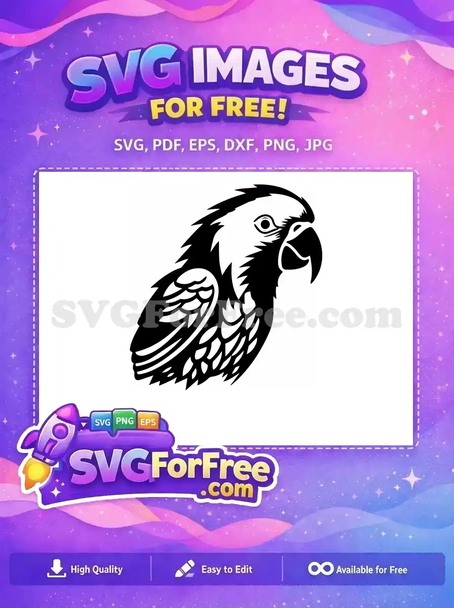 Free Simple Parrot Free Bird Silhouette Animal Free SVG