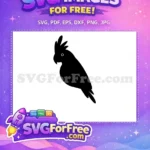 Free Black Parrot Silhouette Free Exotic Bird Design Free SVG - Instant Download