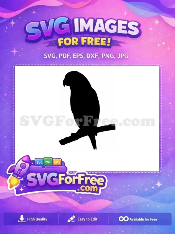 Free Tropical Parrot Free Bird Silhouette Art Free SVG 1