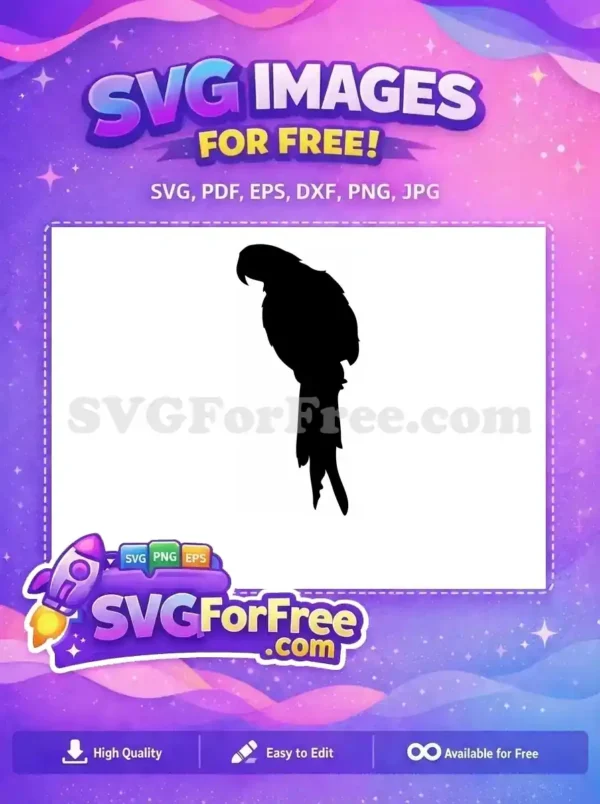 Free Tropical Parrot Free Exotic Bird Silhouette Free SVG 3