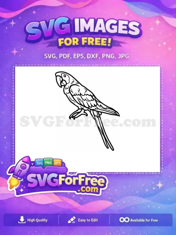 Free Detailed Parrot Free Tropical Bird Silhouette Free SVG 2