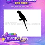 Free Perched Parrot Silhouette Free Exotic Bird Free SVG - Instant Download