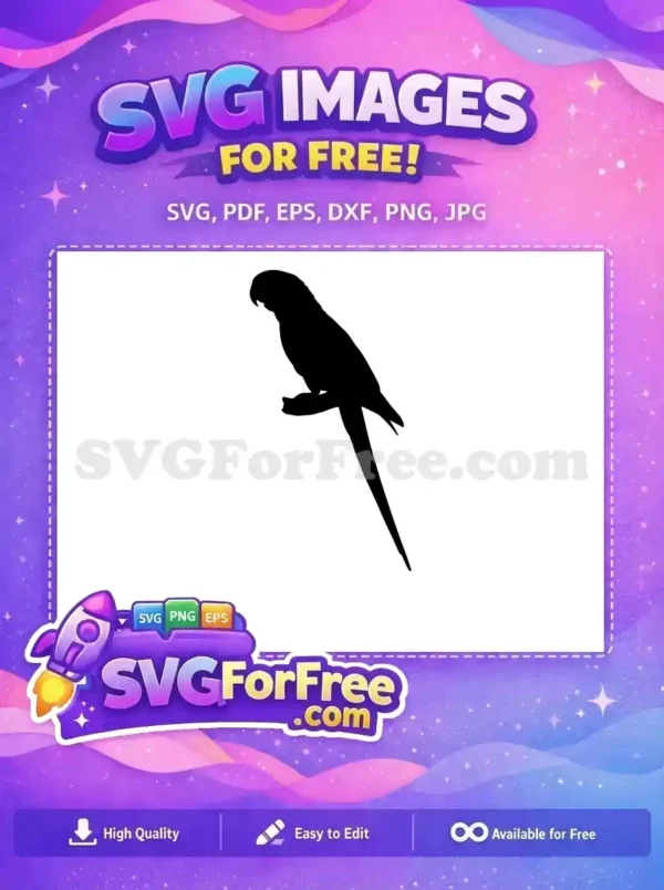 Free Perched Parrot Silhouette Free Exotic Bird Free SVG