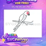 Free Pink Head Free Branch Perch Parrot Free SVG - Instant Download