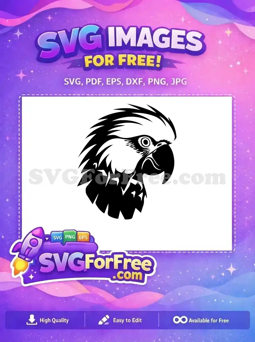 Free Detailed Plumage Free Sharp Beak Parrot Free SVG