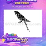 Free Black Parrot Silhouette Free Exotic Bird Outline Jungle Free SVG - Instant Download