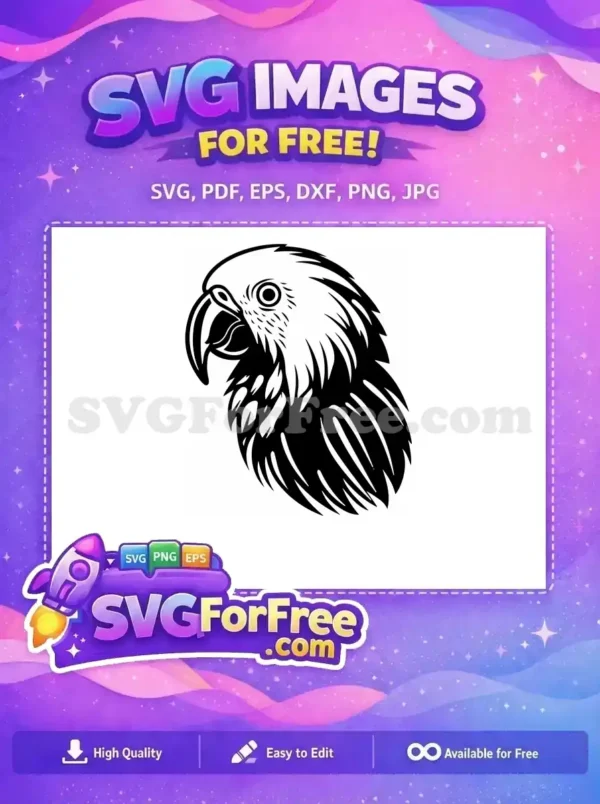 Free Detailed Parrot Free Silhouette Exotic Bird Free SVG 2
