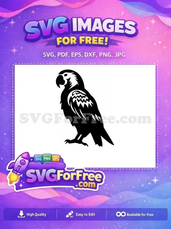 Free Detailed Parrot Free Silhouette Parrot Design Free SVG 2