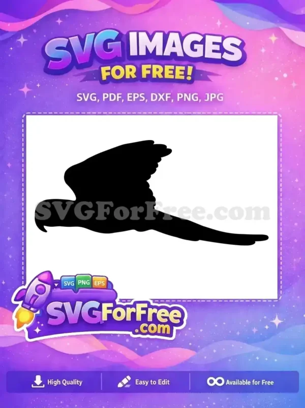 Free Flying Parrot Free Silhouette Exotic Bird Free SVG 1