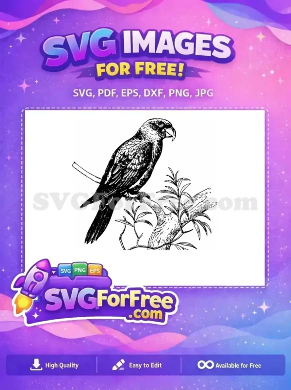 Free Tropical Parrot Free Bird Silhouette Simple Free SVG 2
