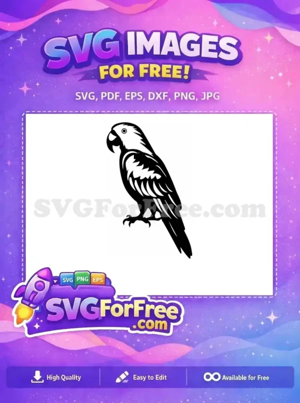 Free Tropical Parrot Free Exotic Bird Silhouette Free SVG 5