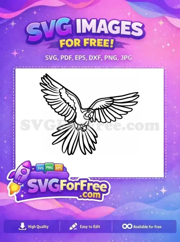 Free Tropical Bird Free Parrot Silhouette Art Free SVG 2