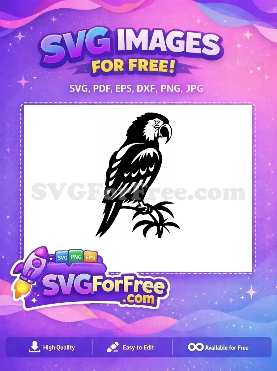 Free Tropical Parrot Free Bird Silhouette Art Free SVG 2