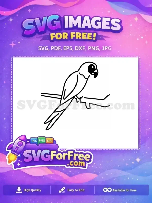 Free Macaw Silhouette Free Tropical Parrot Design Free SVG