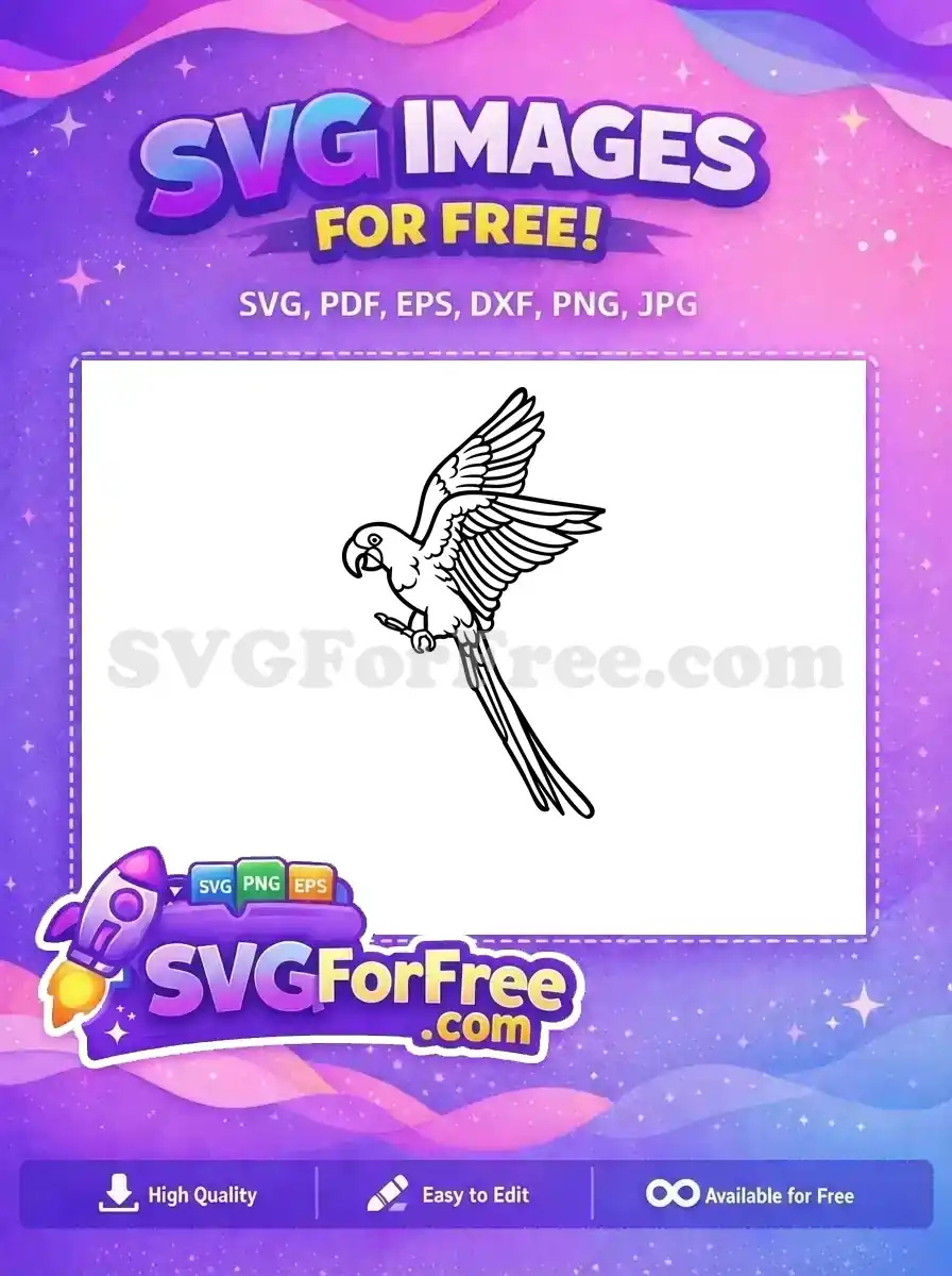 Free Flying Parrot Silhouette Free Exotic Bird Black Free SVG