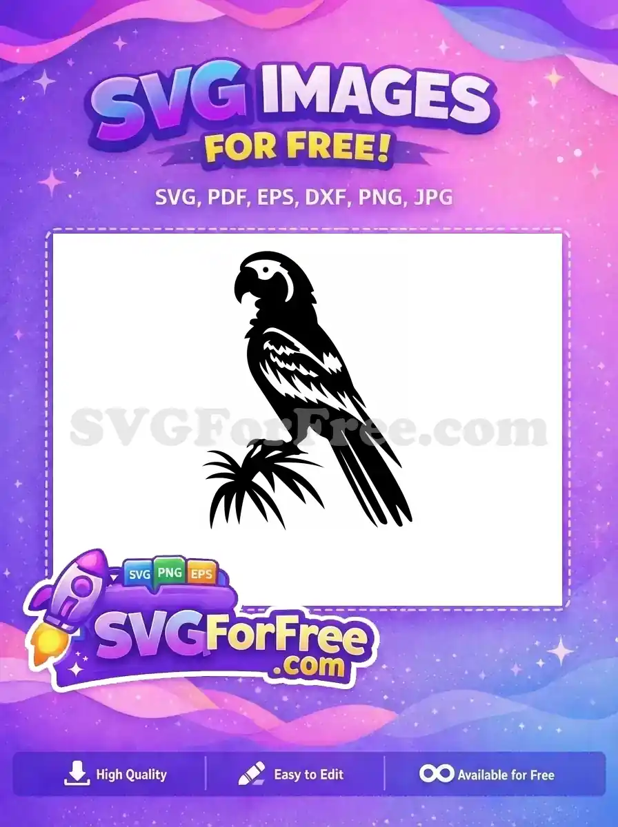 Free Detailed Parrot Free Exotic Bird Silhouette Free SVG 3