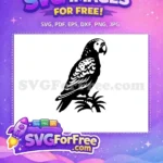 Free Detailed Parrot Free Silhouette Black Parrot Free SVG - Instant Download