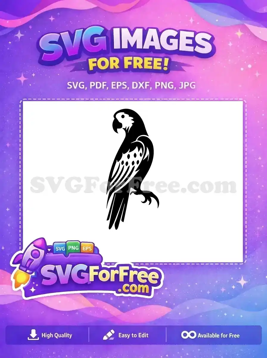 Free Detailed Parrot Free Silhouette Tropical Bird Free SVG 1