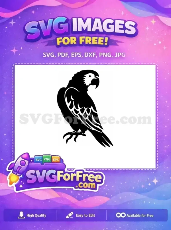 Free Tropical Parrot Free Macaw Silhouette Art Free SVG