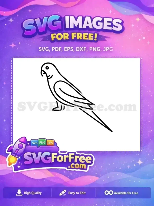 Free Simple Parrot Free Tropical Silhouette Line Free SVG
