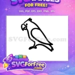 Free Parrot Silhouette Free Simple Line Cute Free SVG - Instant Download