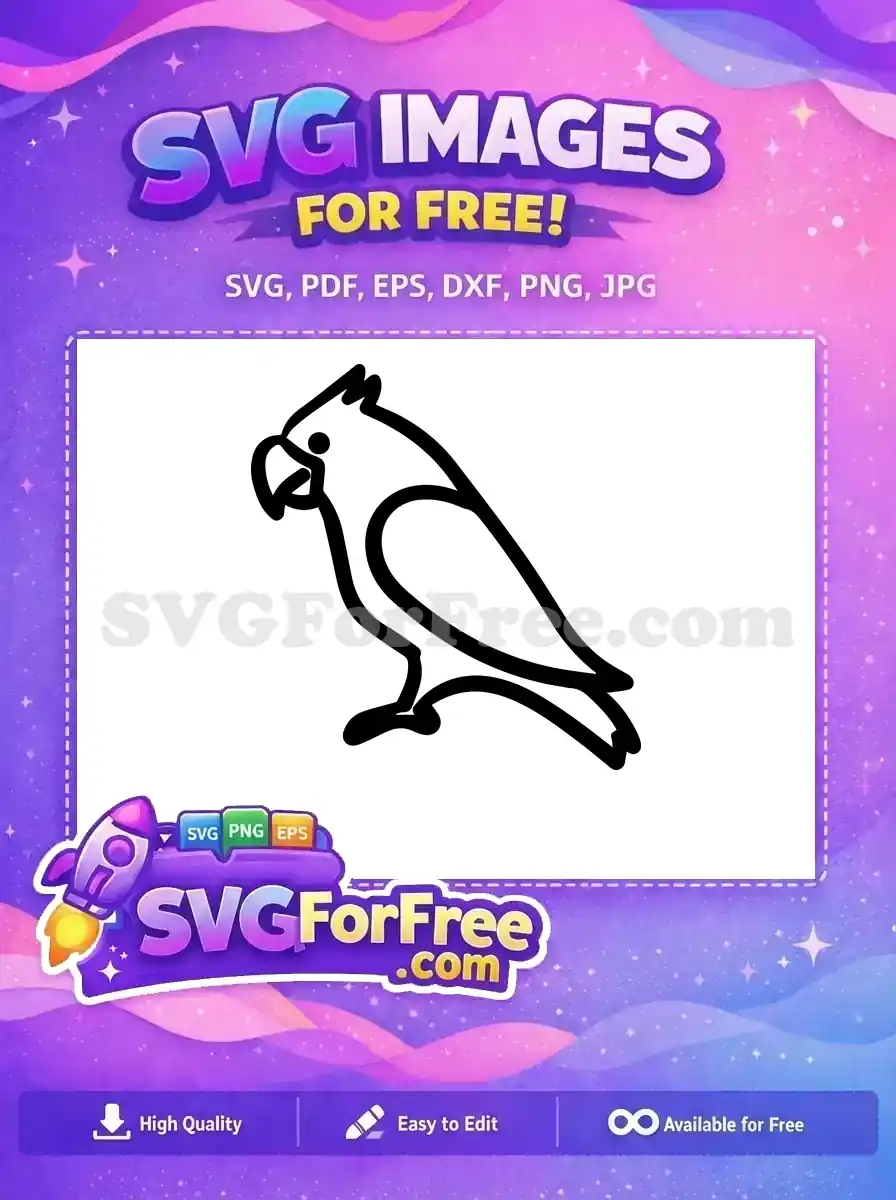 Free Parrot Silhouette Free Simple Line Cute Free SVG