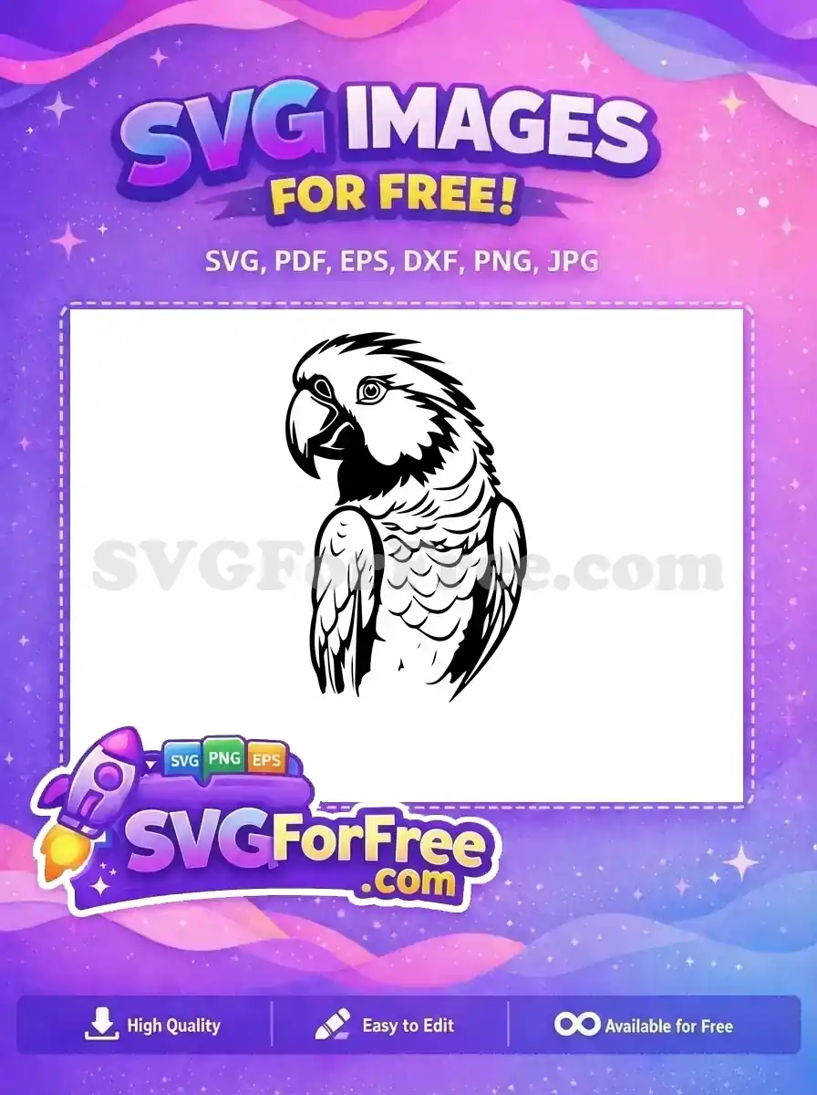 Free Tropical Bird Free Parrot Silhouette Design Free SVG 1