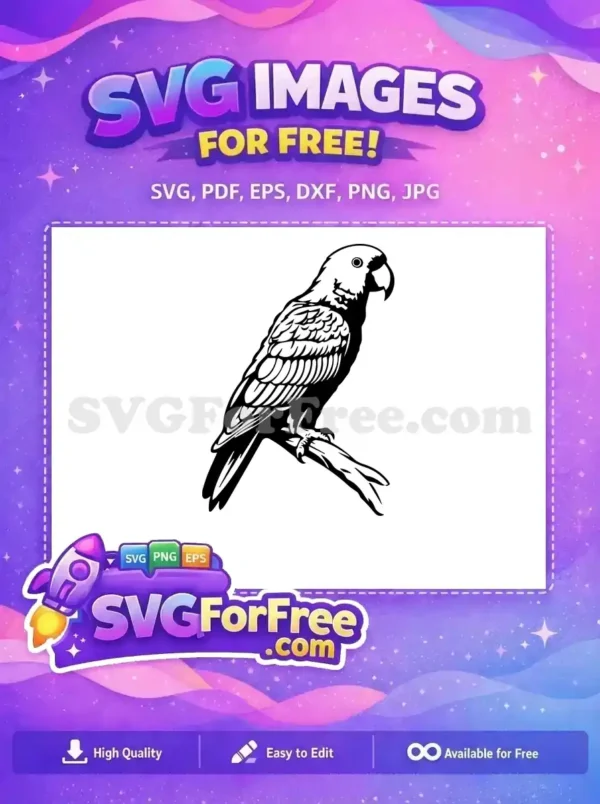 Free Detailed Parrot Free Silhouette Tropical Bird Free SVG 2