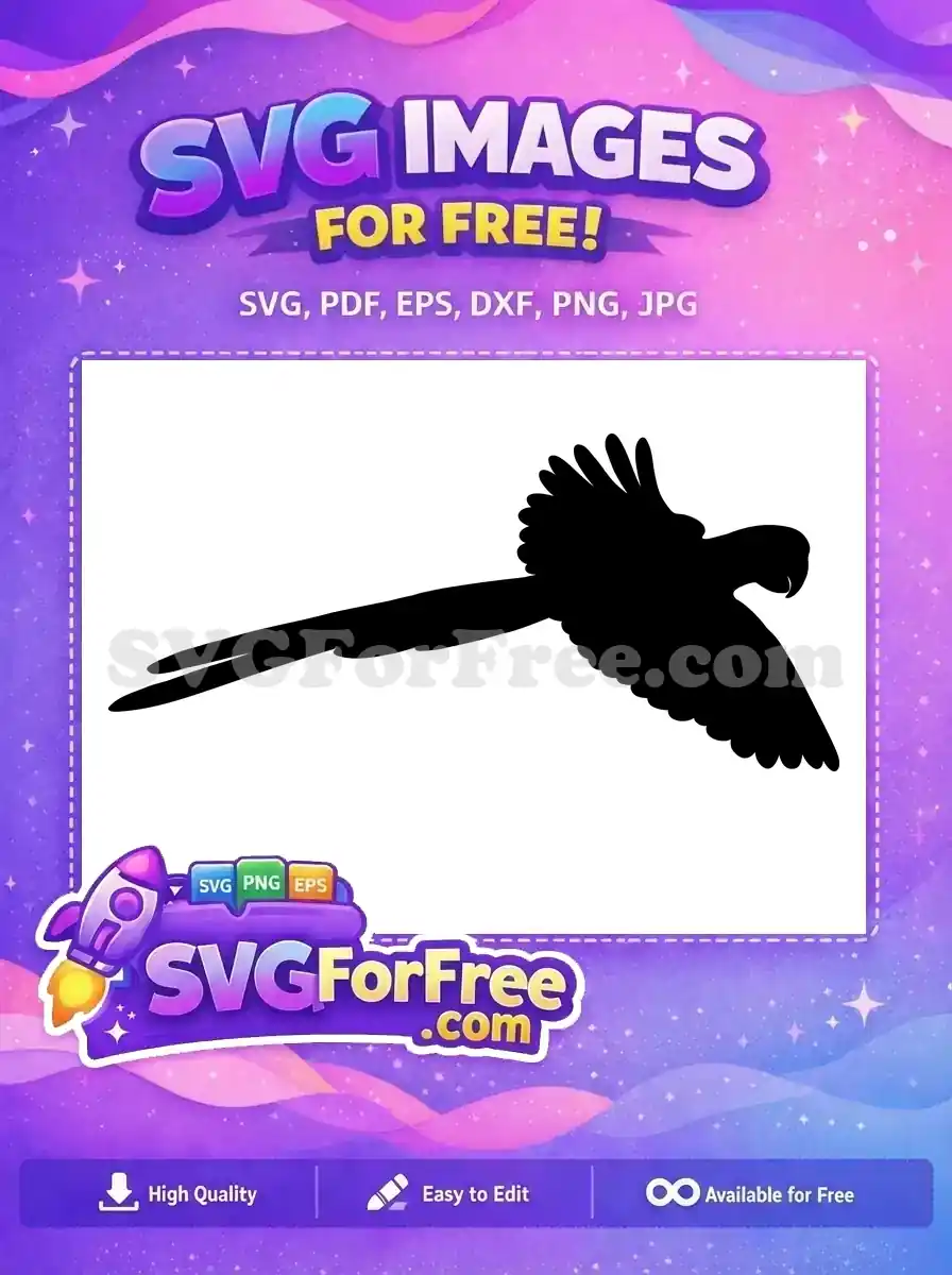 Free Flying Wings Free Parrot Silhouette Exotic Bird Free SVG 1