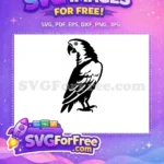 Free Tropical Parrot Silhouette Free Flying Exotic Bird Free SVG - Instant Download