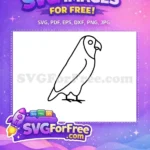 Free Simple Line Free Parrot Silhouette Bird Free SVG - Instant Download