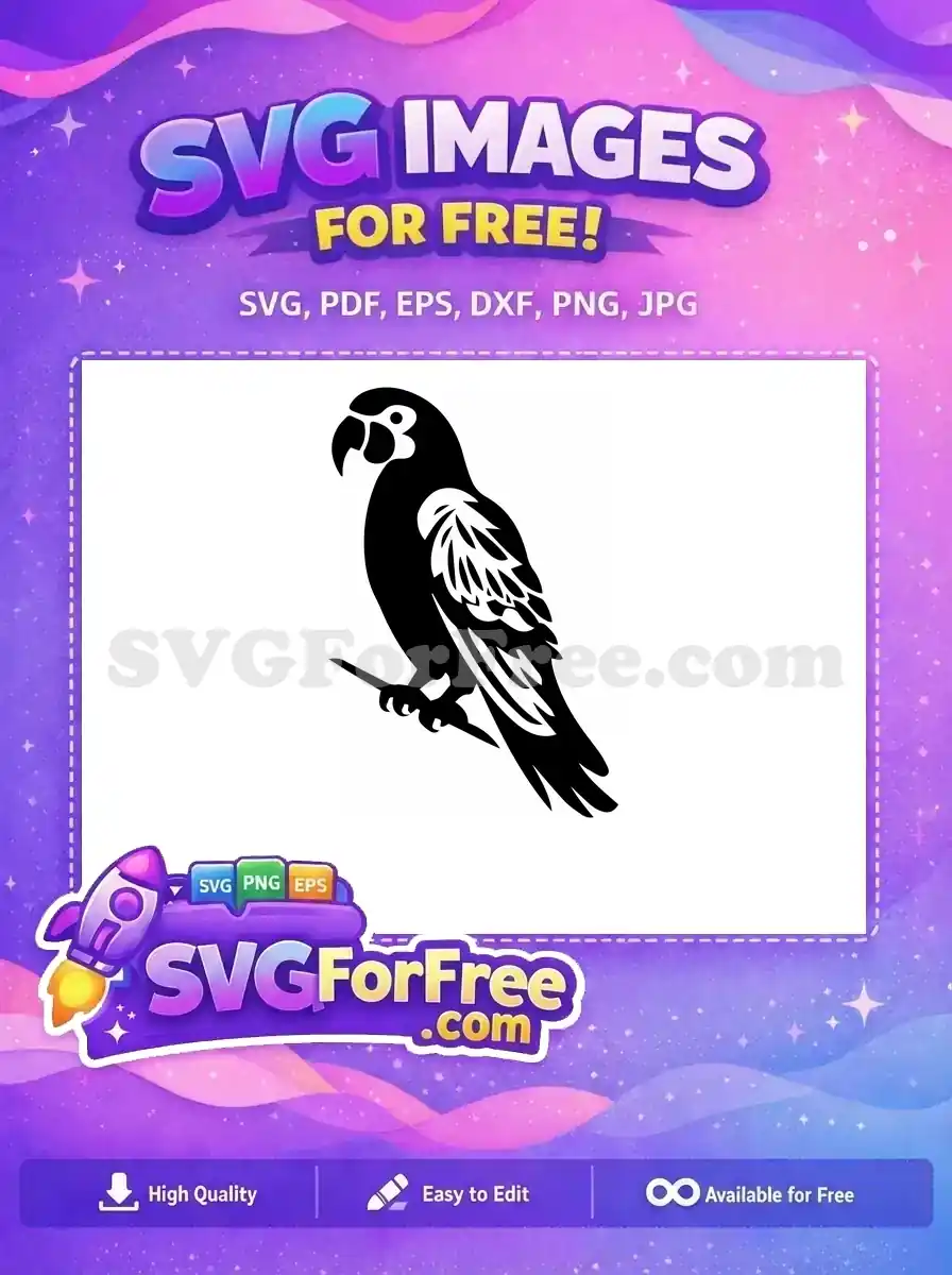 Free Tropical Bird Free Parrot Silhouette Design Free SVG 2