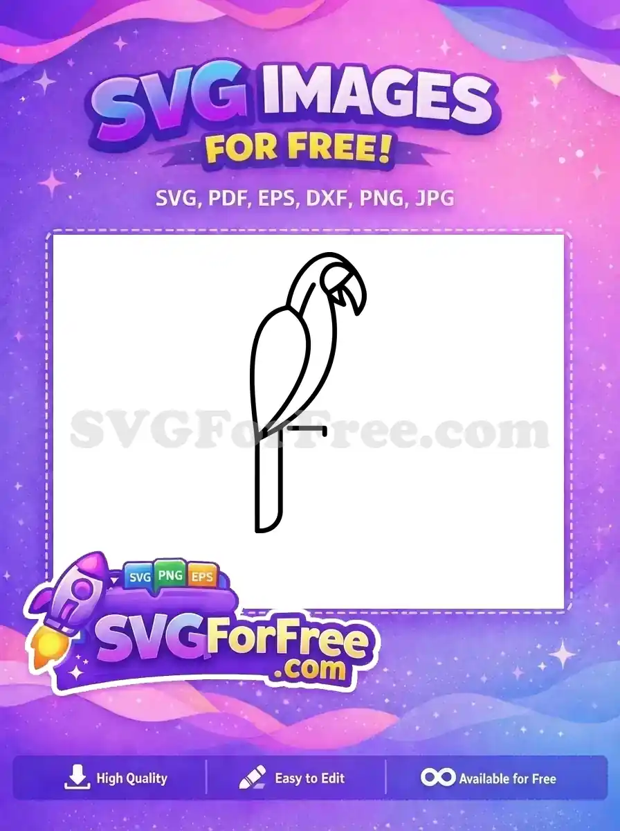 Free Parrot Silhouette Free Tropical Bird Simple Free SVG