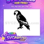 Free Tropical Parrot Silhouette Free Exotic Bird Free SVG 2 - Instant Download