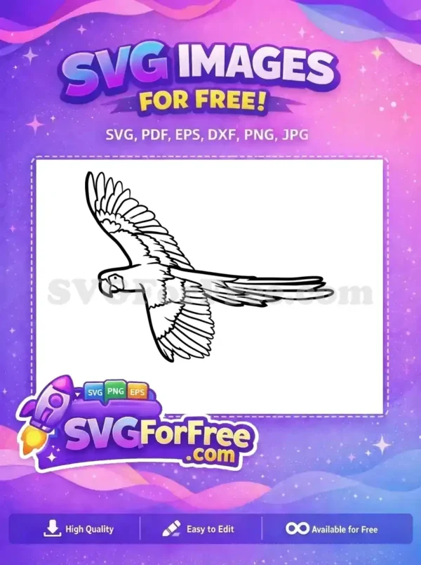 Free Flying Parrot Silhouette Free Bird Art Free SVG
