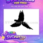Free Flying Parrot Free Silhouette Exotic Bird Free SVG 2 - Instant Download