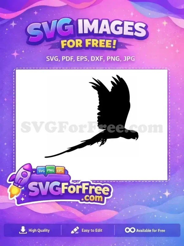 Free Detailed Parrot Free Tropical Bird Silhouette Free SVG 10