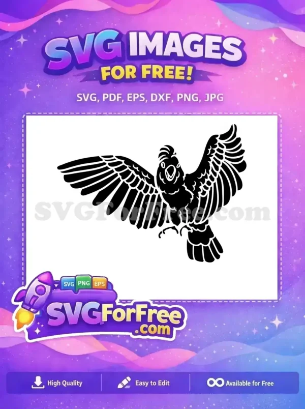 Free Open Wings Free Cockatoo Silhouette Parrot Free SVG